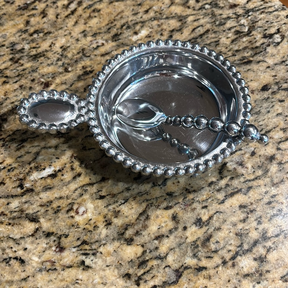 Mariposa Pearled Baby Porringer beaded infant bowl